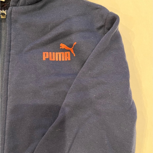Puma- Boys fur lined zipper hoodie. 
Large 14/16. Navy Blue - Picture 3 of 6